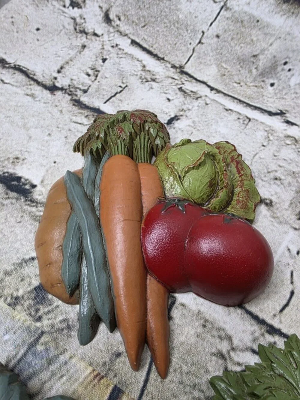 Vtg Lot of 3 Home Interiors Vegetable Plaques Veggie Wall Decor Kitchen Retro
